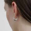 By Hyeres Saddle Bag One Touch Earrings (Silver) BH7E53717WBXXX