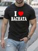 Черная графическая футболка I Heart Bachata Графическая футболка - Dom...