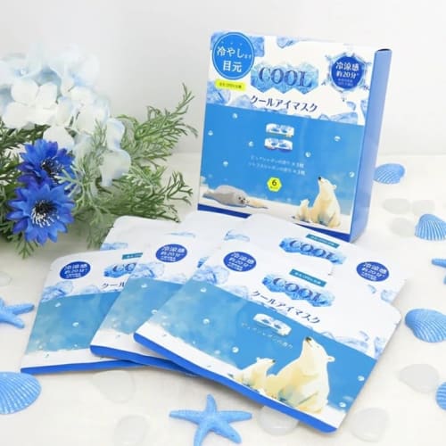 Cool Eye Masks, "Nagara COOL" Eye Masks, 6 Masks X 5 Boxes, Open Eye Coverage (3 Masks Per Box: Pure Soap Scent, 3 Masks Per Box: Citrus Soap Scent),