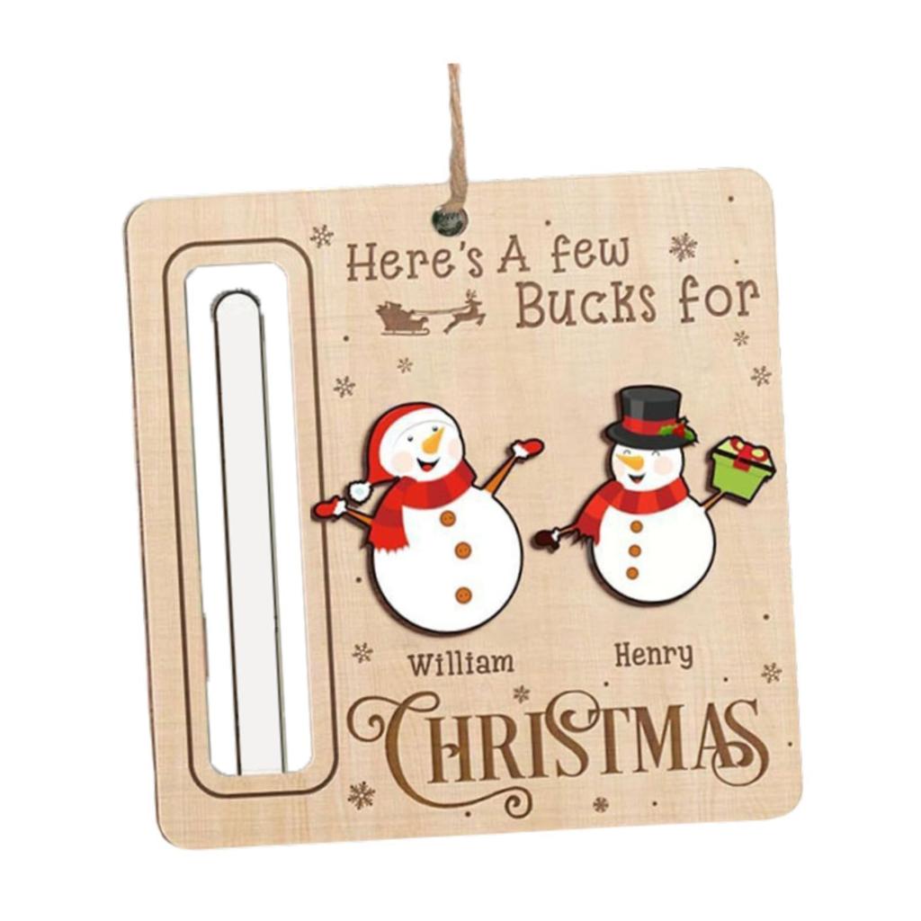 Рождественское украшение на елку, держатель для денег в подарок, деревянный материал, памятный подарочный аксессуар, праздничный подарок, универсальный со шнурком, 4x4 дюйма