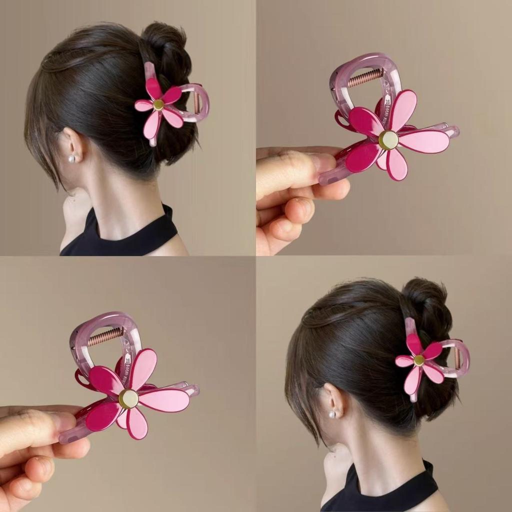Vibrant Sunflower Medium Shark Hair Clips, Aesthetic Photo-Friendly Back Head Hair Barrettes, Versatile Floral Hair Accessories For Women