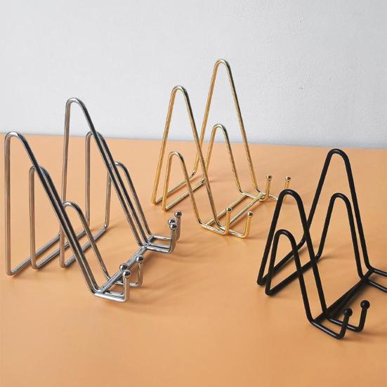 Metal Plate Display Stand Picture Frame Easel Tabletop Picture Stand Wire Easel for Display Photo Frame Book Sign Vinyl Record