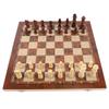 3 In 1 Wooden Chess Checkers Set Portable Chess Checkers Game Set with Wooden Folding Board for