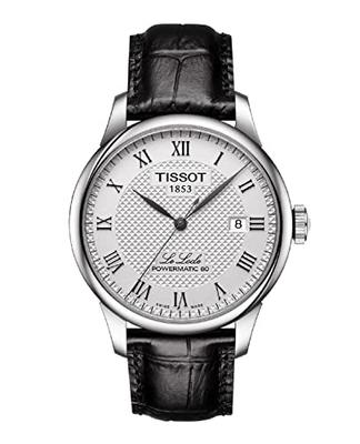 Мужские часы Tissot Le Locle Automatic Powermatic 80 с серебристым циферблатом и кожаным ремешком, модель T0064071603300 (Официально импортировано)