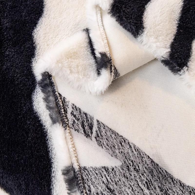 Plush Sofa Cover Cloth Autumn and Winter Zebra Pattern Light Luxury High Sense Bunny Cashmere One Piece Non-Slip Full Cover Sofa Cover