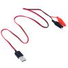 1Pc Alligator Test Clips Clamp To Usb Male Connector Power Supply Adapter Cable