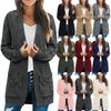 Женские осенне-зимние кардиганы с длинным рукавом, женские вязаные пальто