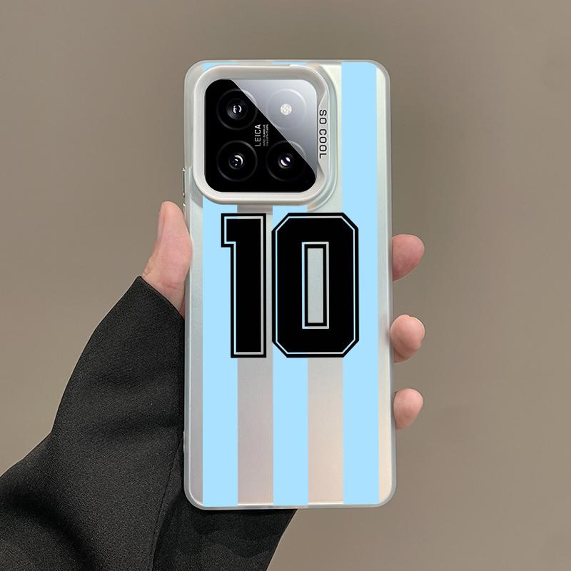 Подарочный чехол для телефона для Xiaomi Redmi Note 15 14 5G 13 12 10 11 Pro Plus 4G 15C 14C 13C 12C Серебристый IMD чехол Футбол Аргентины 10 Подарок