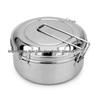 304 Stainless Steel Double Layer Round Lunch Box - Steamed Rice Container with Lid for Adults & Students