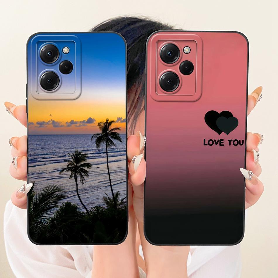 For Xiaomi Poco X5 Pro 5G PocoX5 Fashion Dusk Beach Painting Phone Case For Poco X 5 X5Pro Soft Silicone Covers Bumpers