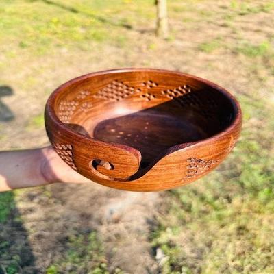 Деревянная миска для пряжи Миска из дубовой пряжи и шерсти Миска для вязания крючком Миска для вязания крючком Миска для пряжи ручной работы Миска для вязания крючком и спицами