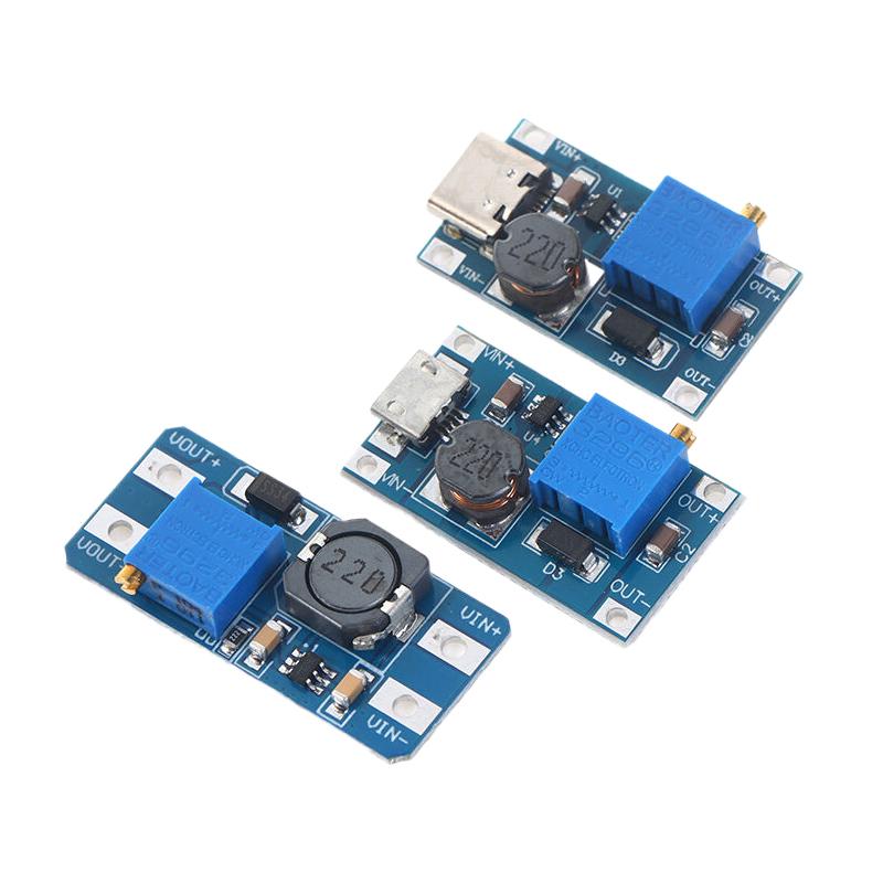 10Pcs Mt3608 Adjustable Step Up Module Voltage Regulator Micro Usb Type-C Plug 2V-24V To 5V-28V 2A Boost Plate Step Up Module