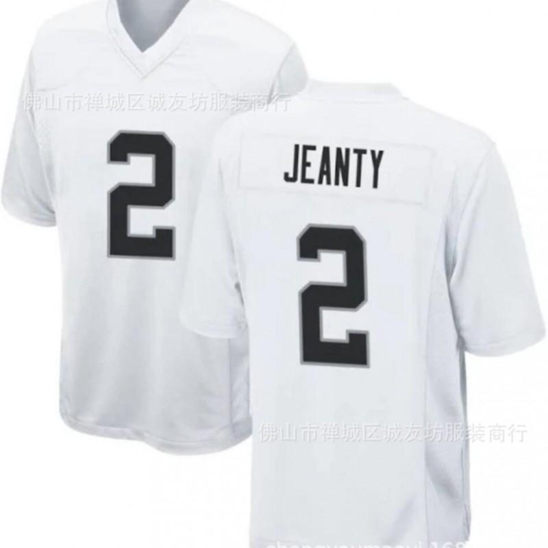 Raiders 2 White Ashton Jeanty Jersey Mens Athletic Sports All