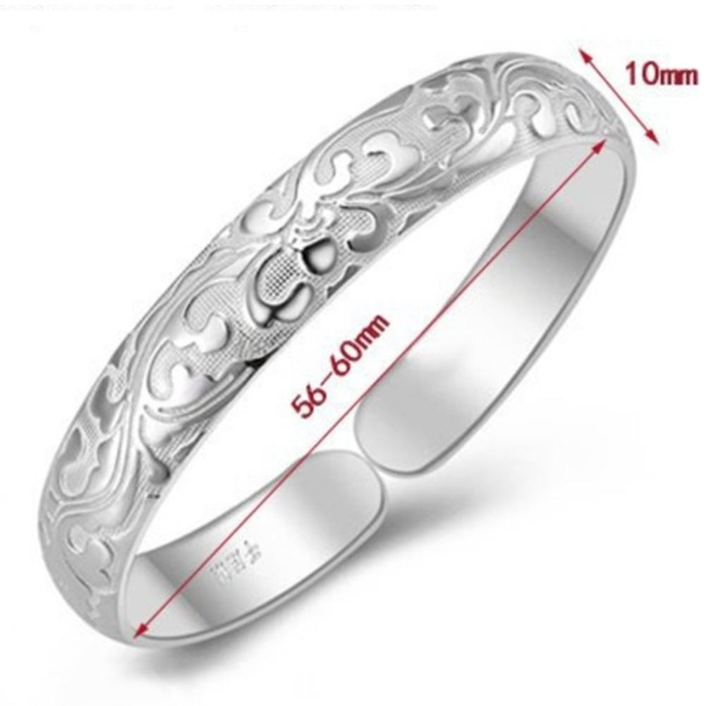 Elegant Womens Flower Charm Bracelet Open Bangle Cuff Jewelry Gift