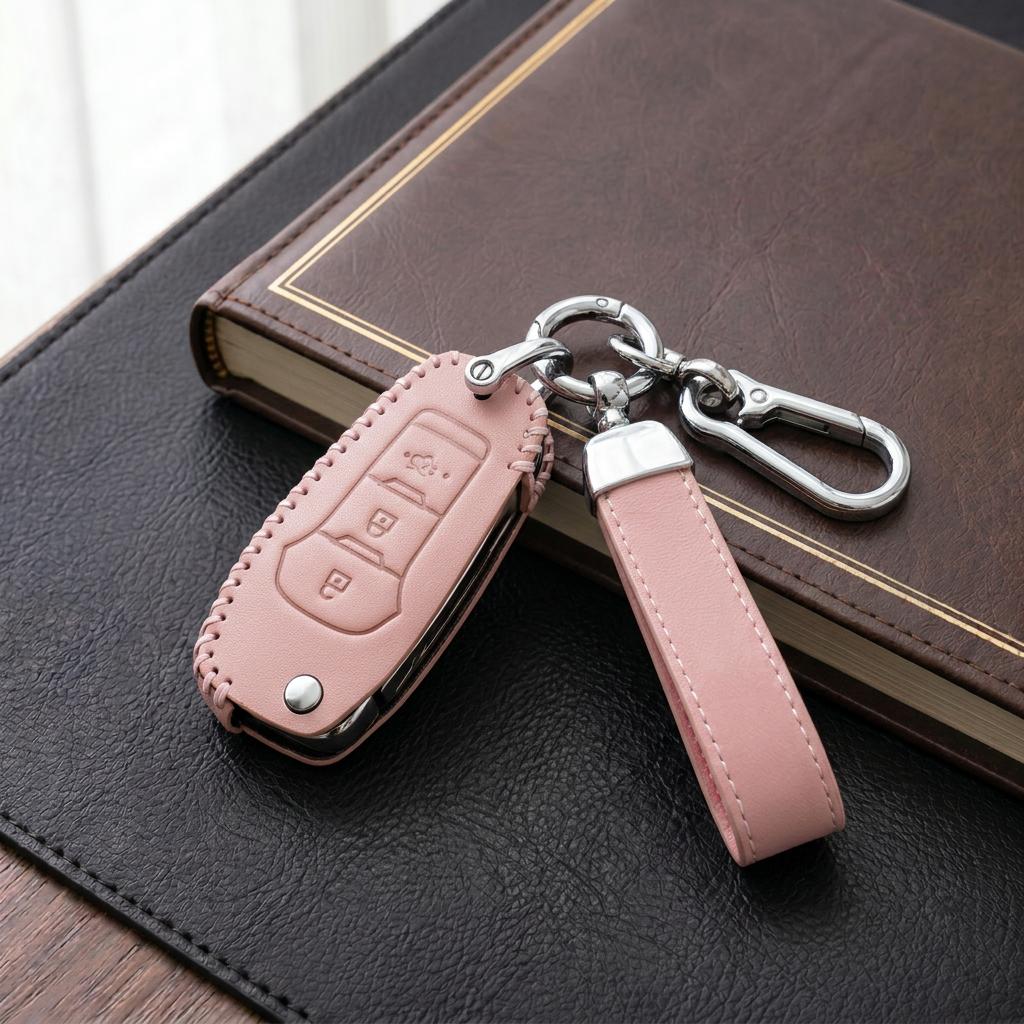 Genuine Leather Flip Key Cover For Ford Focus Fiesta Mondeo Kuga C-Max S-Max Galaxy Transit EcoSport Fob Protective Shell