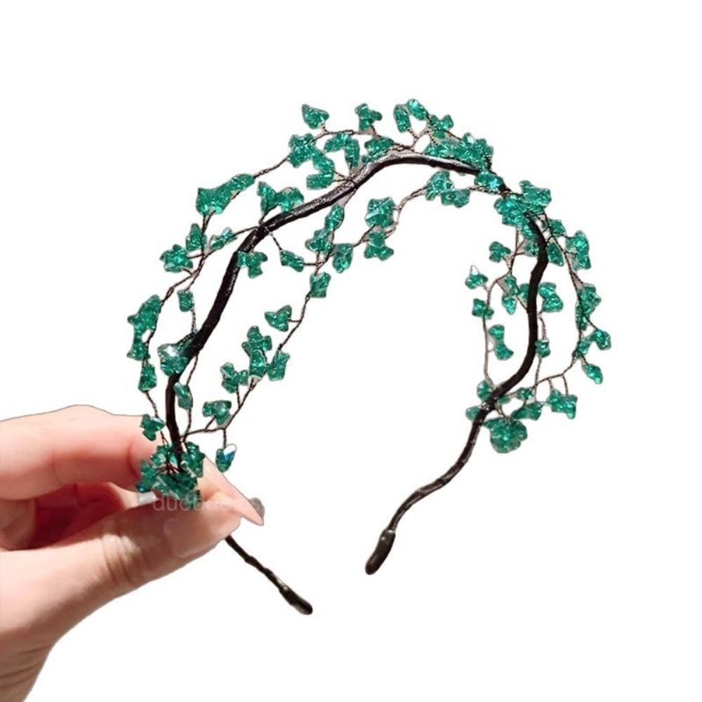 Korean Style Crystal Beaded Hair Hoop Elegant Wedding Headwear Hair Accessories