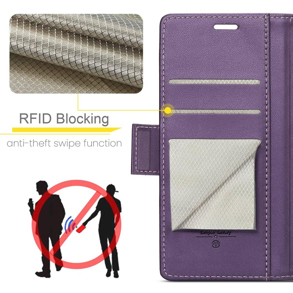 Для iPhone 17e 16e Кошелек-чехол из ПУ-кожи с откидной крышкой, блокировкой RFID, держателем для карт, магнитной застежкой, подставкой, противоударный чехол для телефона
