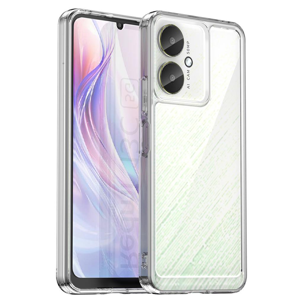 WANLONFENG MF Series Clear Case for Xiaomi Poco M6 5G/Redmi 13R 5G/13C 5G/13C 4G/Poco C65 4G TPU+Acrylic Cover with Tempered Glass Film