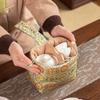 Китайский винтажный мешочек для чайного набора из парчи Юнь - Утолщенная дорожная сумка для хранения 1 чайника и 1 чашки, Ударопрочный переносной чехол