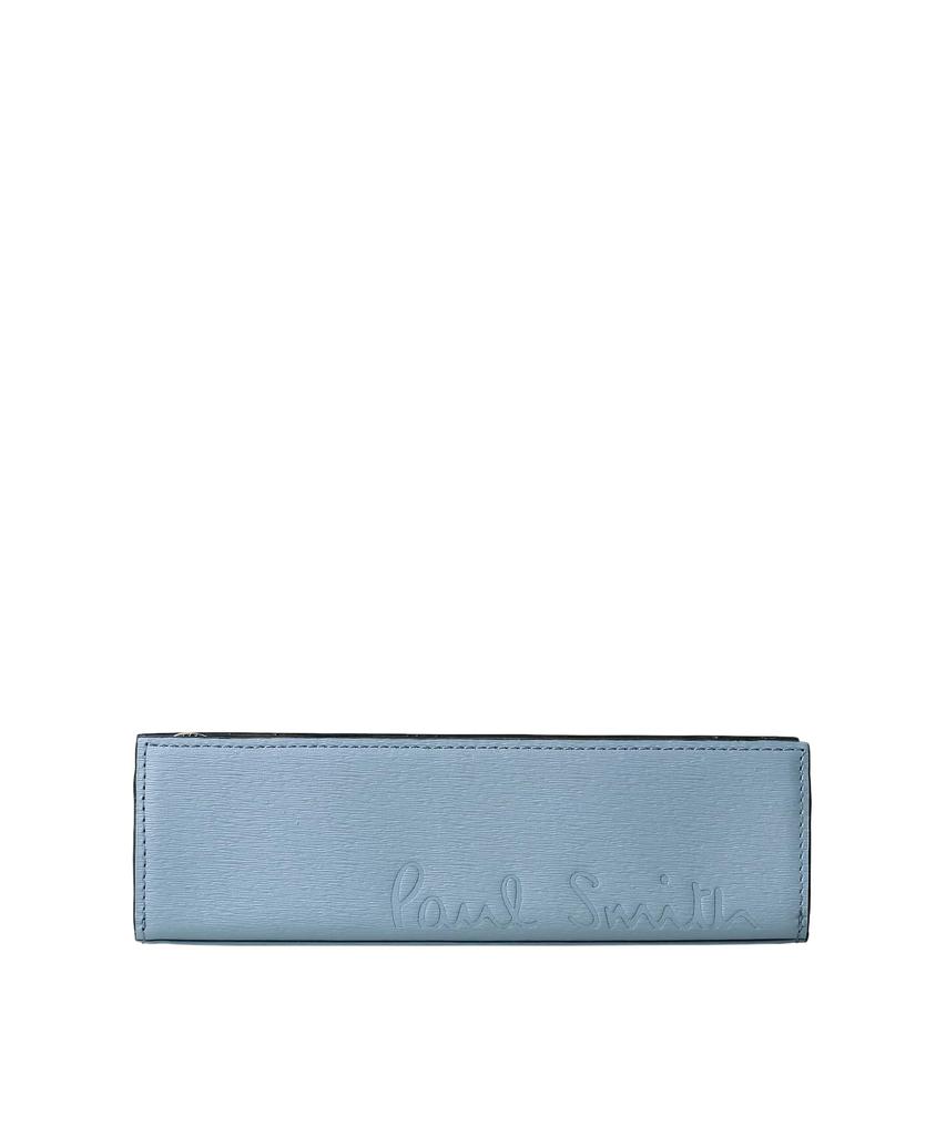Cropped logo pencil case in sax blue