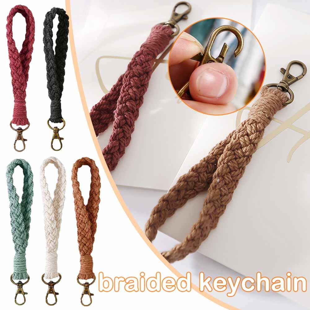Macrame Keychain Wrist Lanyard Key Chain Boho Wristlet Lanyards for Women Key Lanyard Keyring Bracelet Keychian Women Gifts