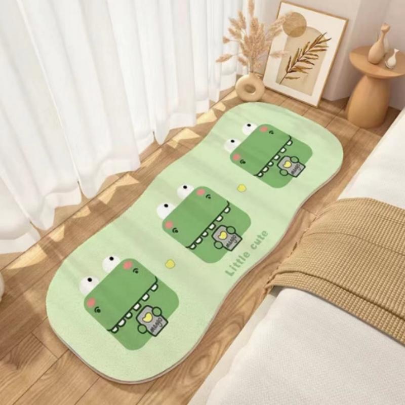 Wavy Long Cartoon Animal Print Running Blanket, Bathroom Non Slip Floor Mat, Bedroom Soft Floor Mat, Home Decoration