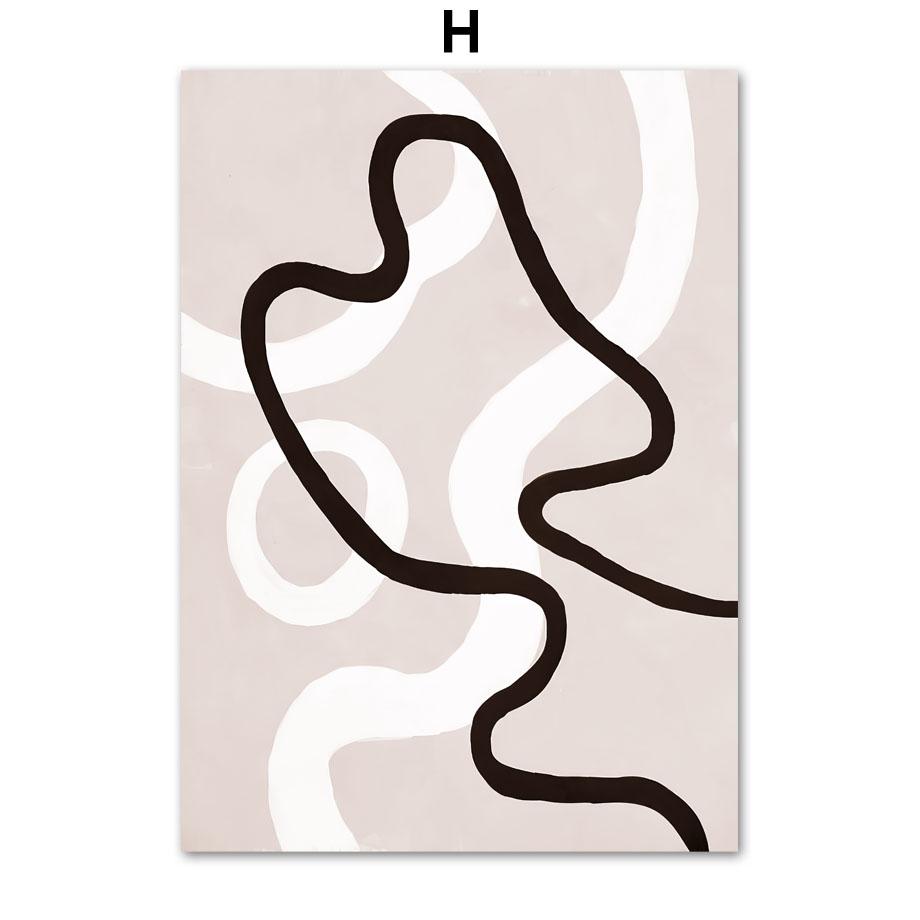 Бежевый Озерная Ферма Лодка Одуванчик Бохо Абстрактные Линии Плакаты И Принты Холст Искусство Настенное Украшение Дома Картины Для Гостиной