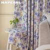 1 шт. Занавески Блэкаут в Нежном и Романтичном Стиле Фиолетовые Занавески с Цветочным Принтом для Спальни Гостиной Балконного Окна для Домашнего Декора