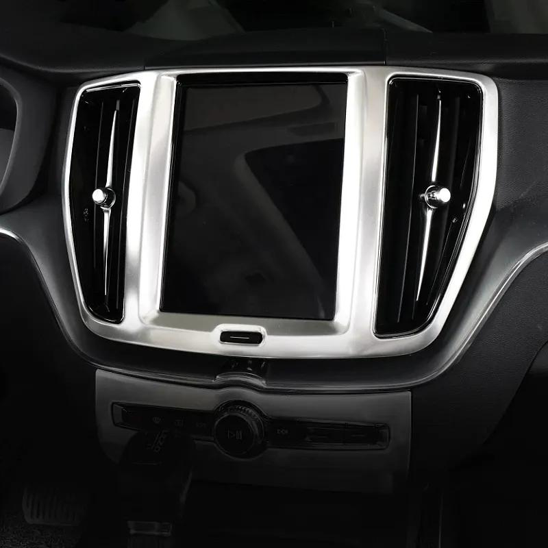 Для Volvo XC60 XC 60 2018- Аксессуары для интерьера ABS Крышка вентиляционного отверстия центральной консоли Рамка панели GPS-навигации