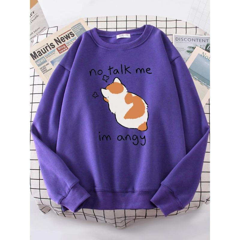 No Talk Me Cute Angry Cat Woman Hoody