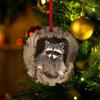 Owl Raccoon Christmas Decoration Christmas Tree Pendant 2D Flat Print Acrylic Small Pendant Xmas Navidad Gift 2025