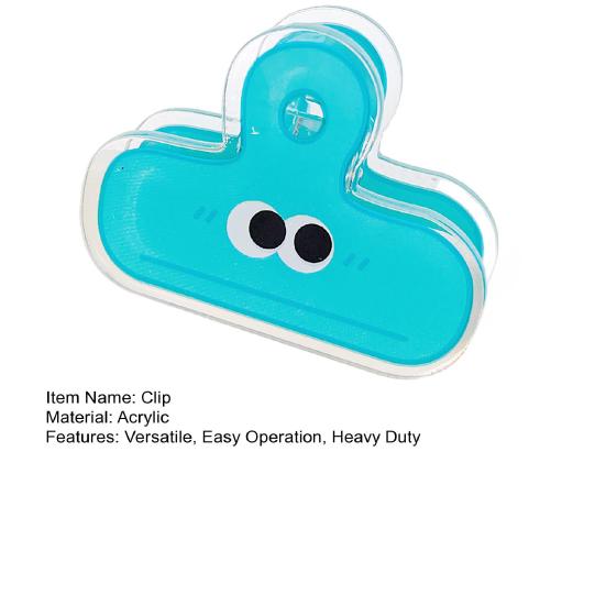 Симпатичные акриловые зажимы для пакетов с большими глазами, многоразовые зажимы для пакетов с закусками, прочные пластиковые зажимы для организации бумаги и документов в офисе, школе и дома.