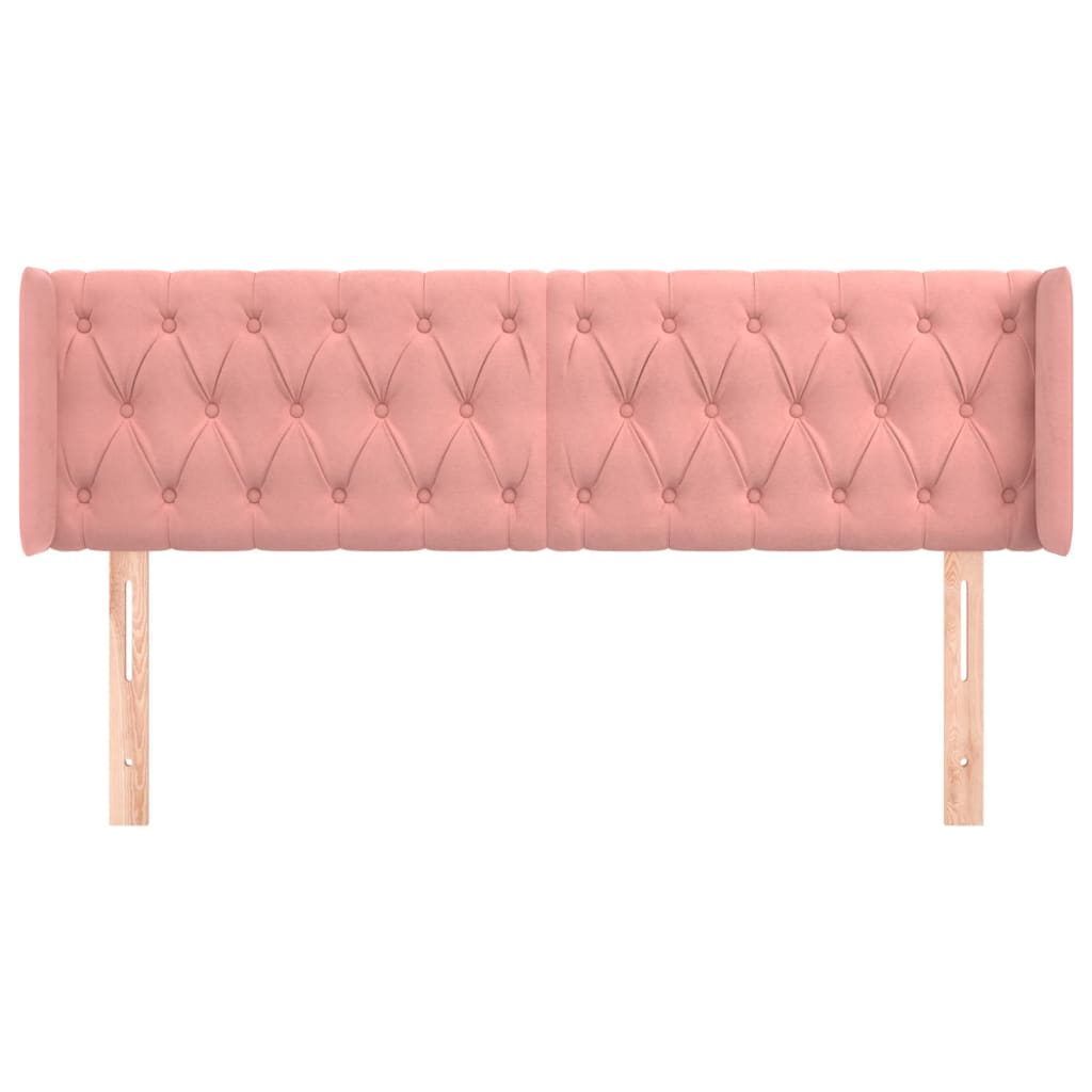 Headboard with Ears Pink 163 x 16 x 78 88 cm Velvet