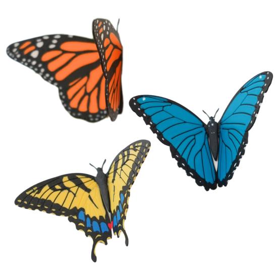 3 шт. Магниты-бабочки для холодильников Реалистичные Двусторонние Крылья Гибкие Магниты для Домашнего Декора в виде Бабочек