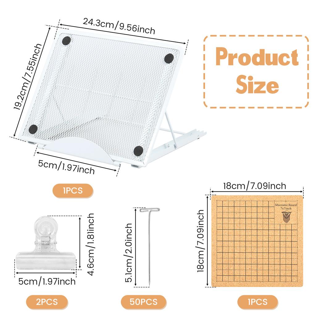 Набор досок для макраме 7x7 дюймов из мягкой древесины с регулируемым держателем, 50 Т-образными булавками и 2 зажимами, двусторонняя доска для проектов макраме