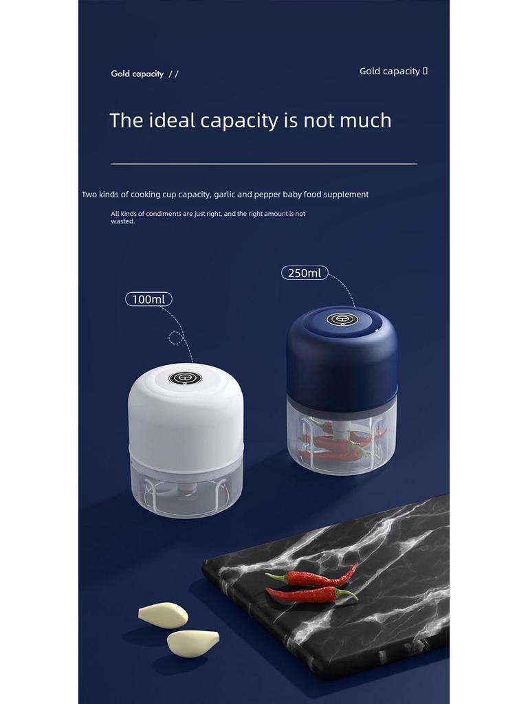Compact Electric Garlic Grinder & Baby Food Processor - Multifunctional Kitchen Tool for Garlic Paste and More
