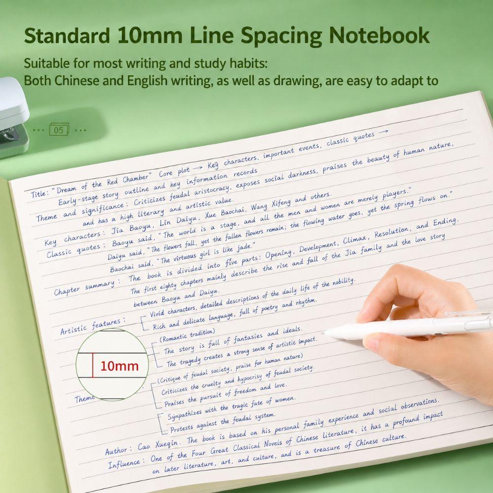 Wide Horizontal Lined Draft Notebook Thick Cream Paper Practice Paper  Students