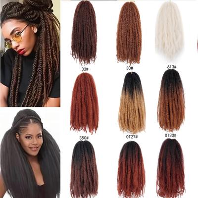 Крючковые наращивания волос Крючковые волосы Плетение волос Богемские Марли Твист Косы Короткий Кудрявый Синтетический Афро Черный Шиньон