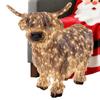 3D Светящаяся Шотландская Соломенная Корова 11 Дюймов Высотой Светящаяся Смоляная Фигурка Коровы Декор для Сада, Двора, Газона, Фермы, Крыльца