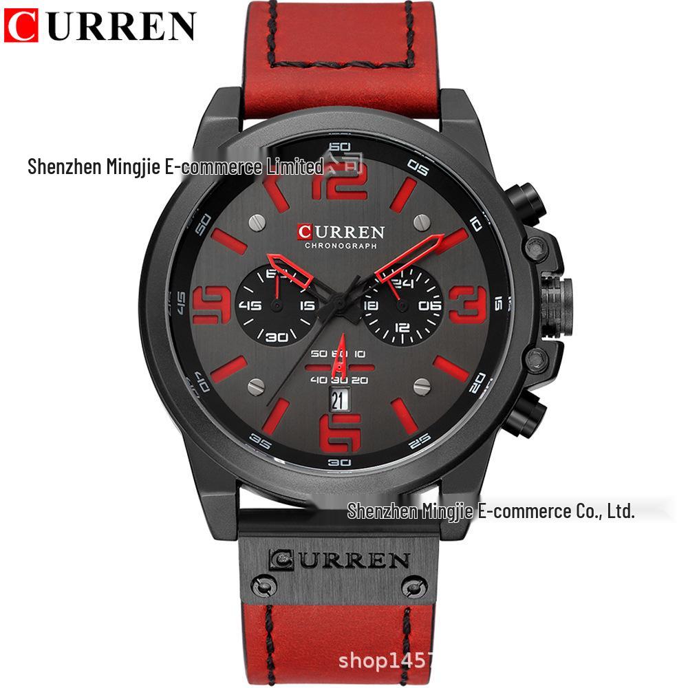 CURREN 8314 Мужские многофункциональные водонепроницаемые кварцевые часы-хронограф