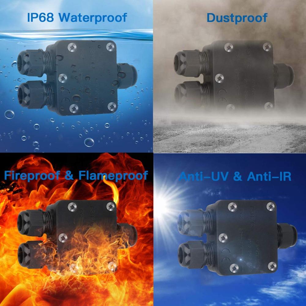 Соединительная электрическая распределительная коробка для уличного фонаря, уплотнительная коробка, тройник 1 вход 2 выхода с клеммной коробкой