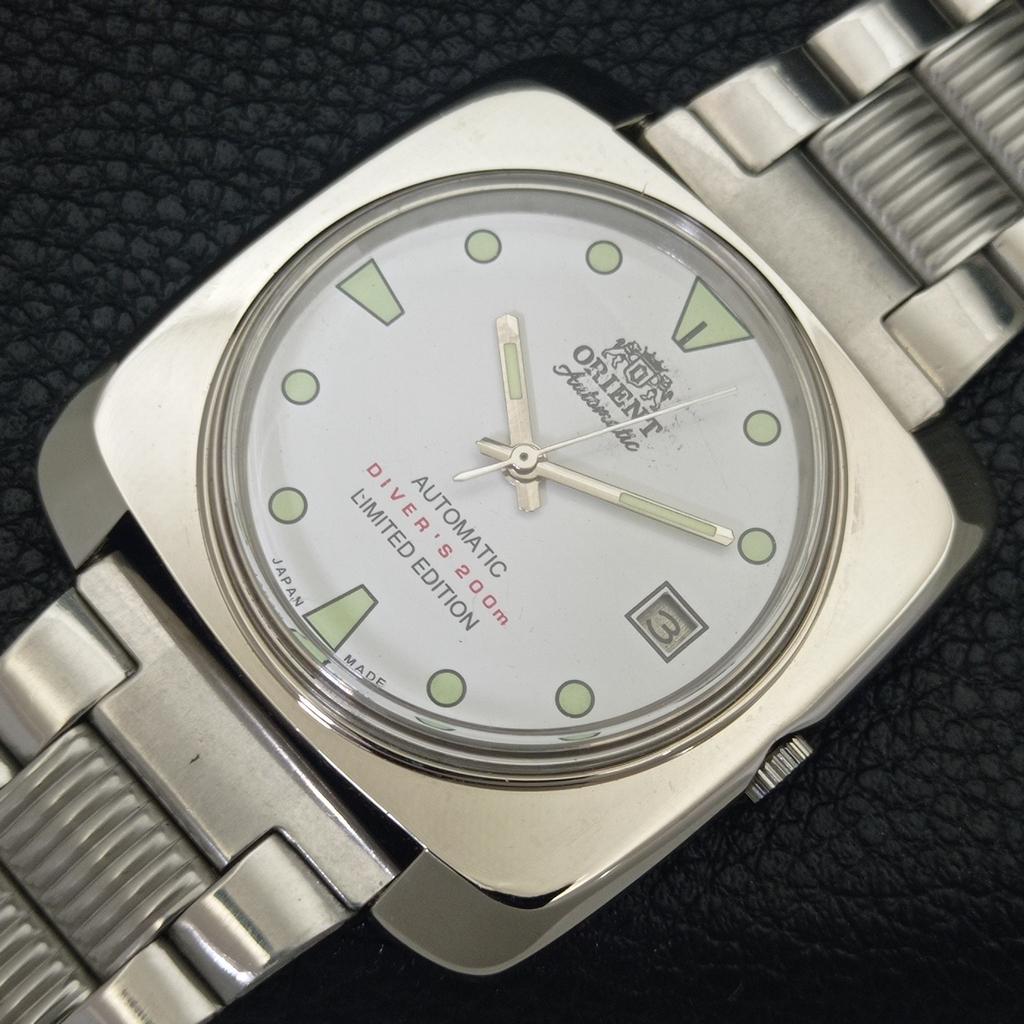 USED ORIENT AUTOMATIC 46941 JAPAN MENS VINTAGE WHITE COLOR DIAL WATCH A702220-5 R123-a702220