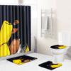 Creative Shower Curtain Floor Mat Combination Four-Piece Set Bathroom Toilet Carpet Shower Room Mat Foot Mat
