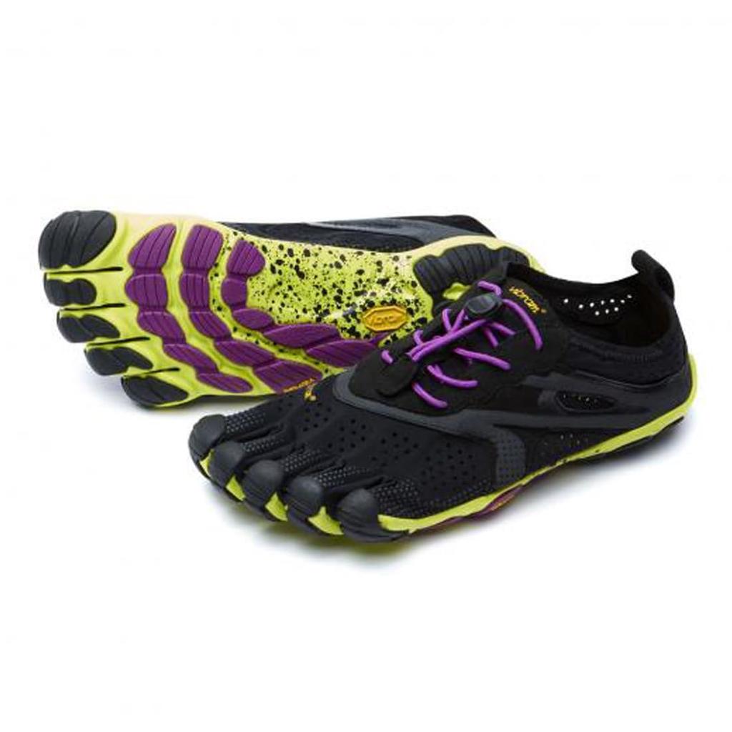 Vibram Five Fingers Five Toe Shoes Sports Running Athletic Shoes for Women 16W3105 [Vibram] Women's V-Run Black/Yellow/Purple EU37(22.5cm) [Item]