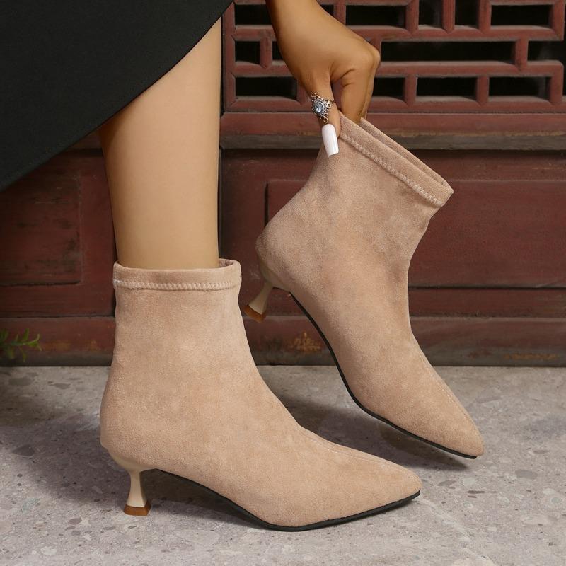 Fashion Autumn Women Sexy Pointed Toe Stretch Ankle Boots Short Botas Shoes Fashion Partys Stiletto High Heel Socks Botas Botas De Mujer