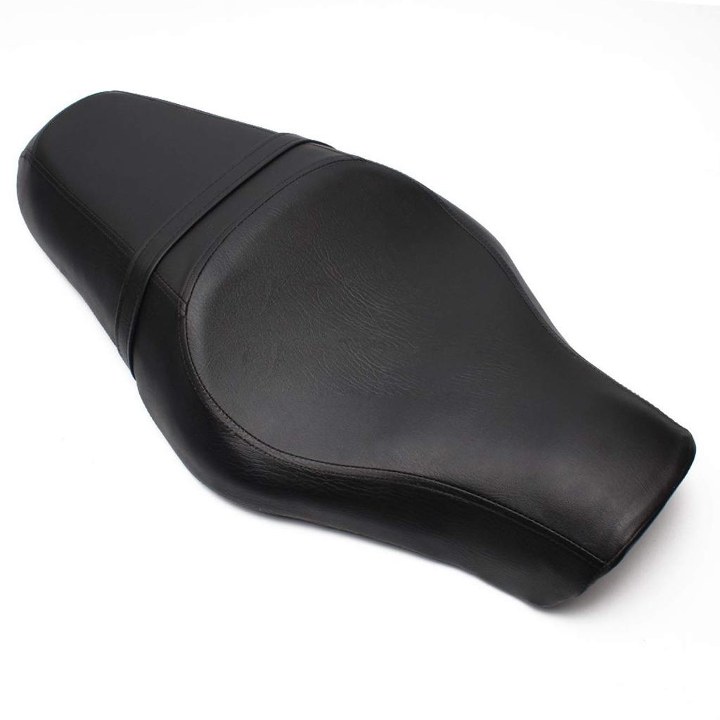 YIBO 1-Piece Motorcycle Seat Cushion Black Driver + Rear Passenger for Harley Sportster 883 Iron XL1200 Black New (Black Cushion)