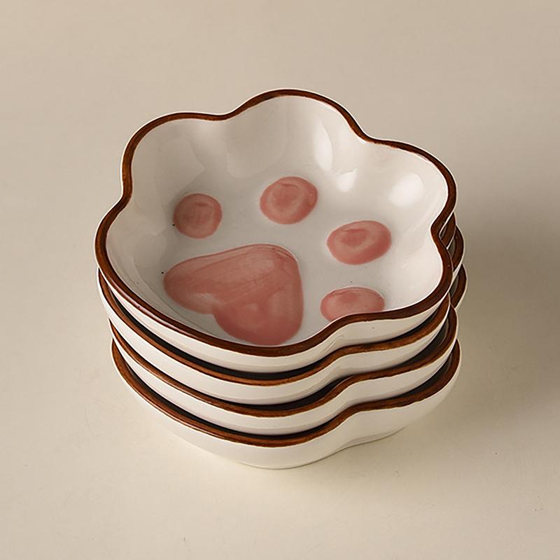 Милая керамическая тарелка, мини-тарелка для горчицы, песто, томатов, кетчупа, соевого соуса, приправы, тарелки с ручкой для домашнего ресторана