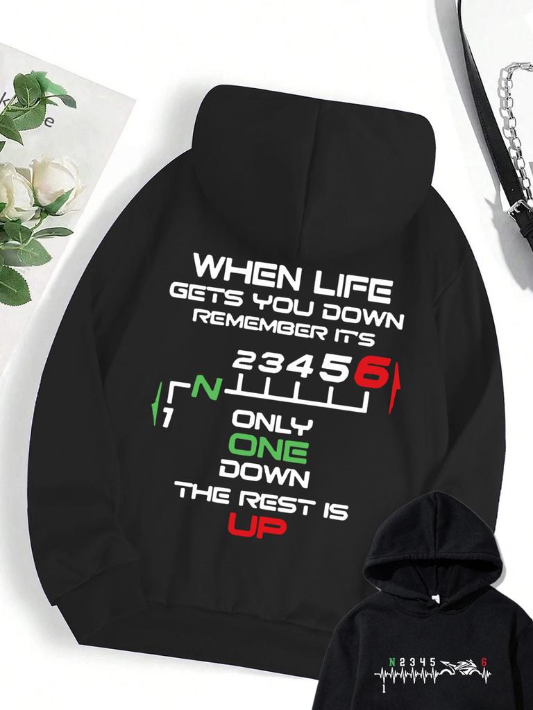 New 1N23456 Motorcycle Gear Biker Heartbeat Print Hooded Fashion Women Men Sweatshirt Long Sleeve Harajuku Casual Tops