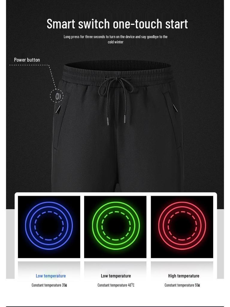 Winter USB Electric Heated Sweatpants with 12 Heating Zones and Knee Pads