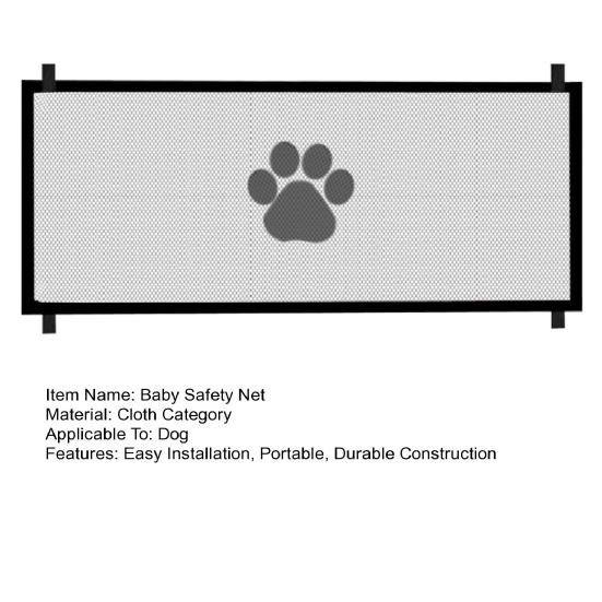 Retractable Mesh Dog Gate for Stairs Portable Pet Safety Net Easy Install Indoor Fence for Kids And Pets